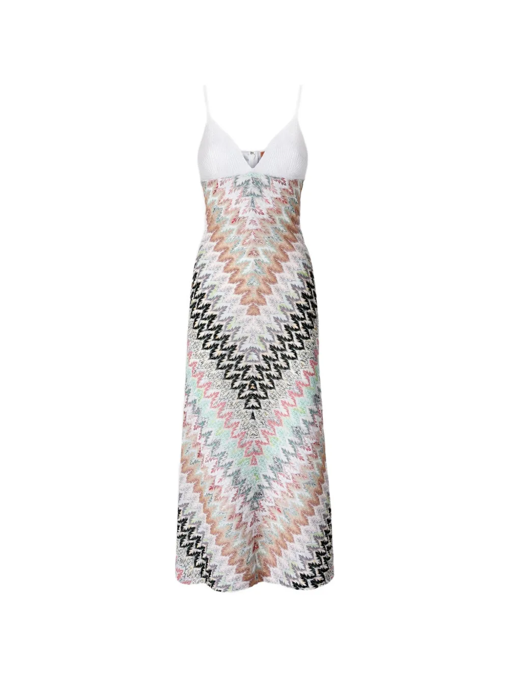 Missoni sleeveless long dress with contrast bodice