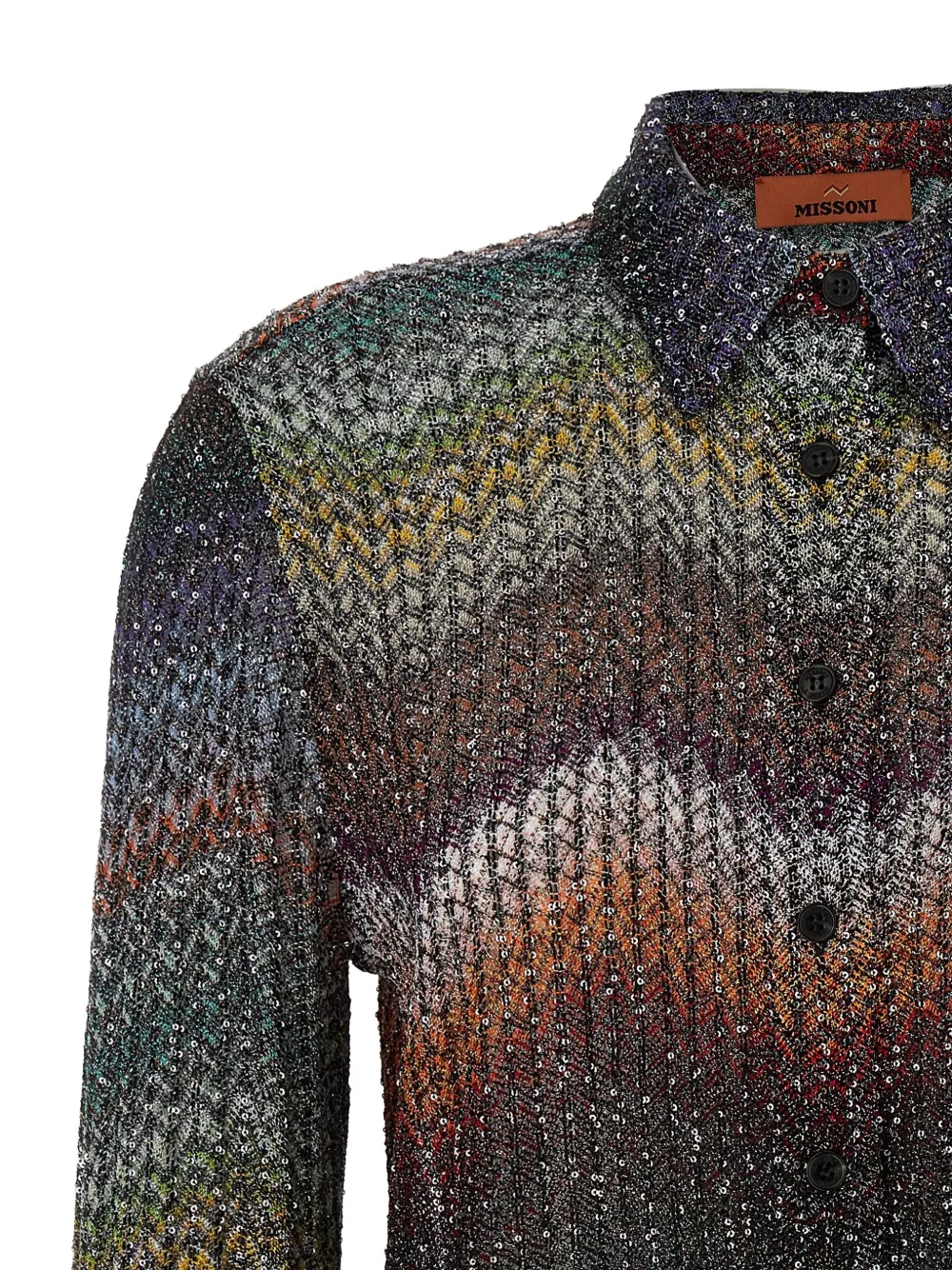  Missoni Sequin Zigzag Shirt - Grey 