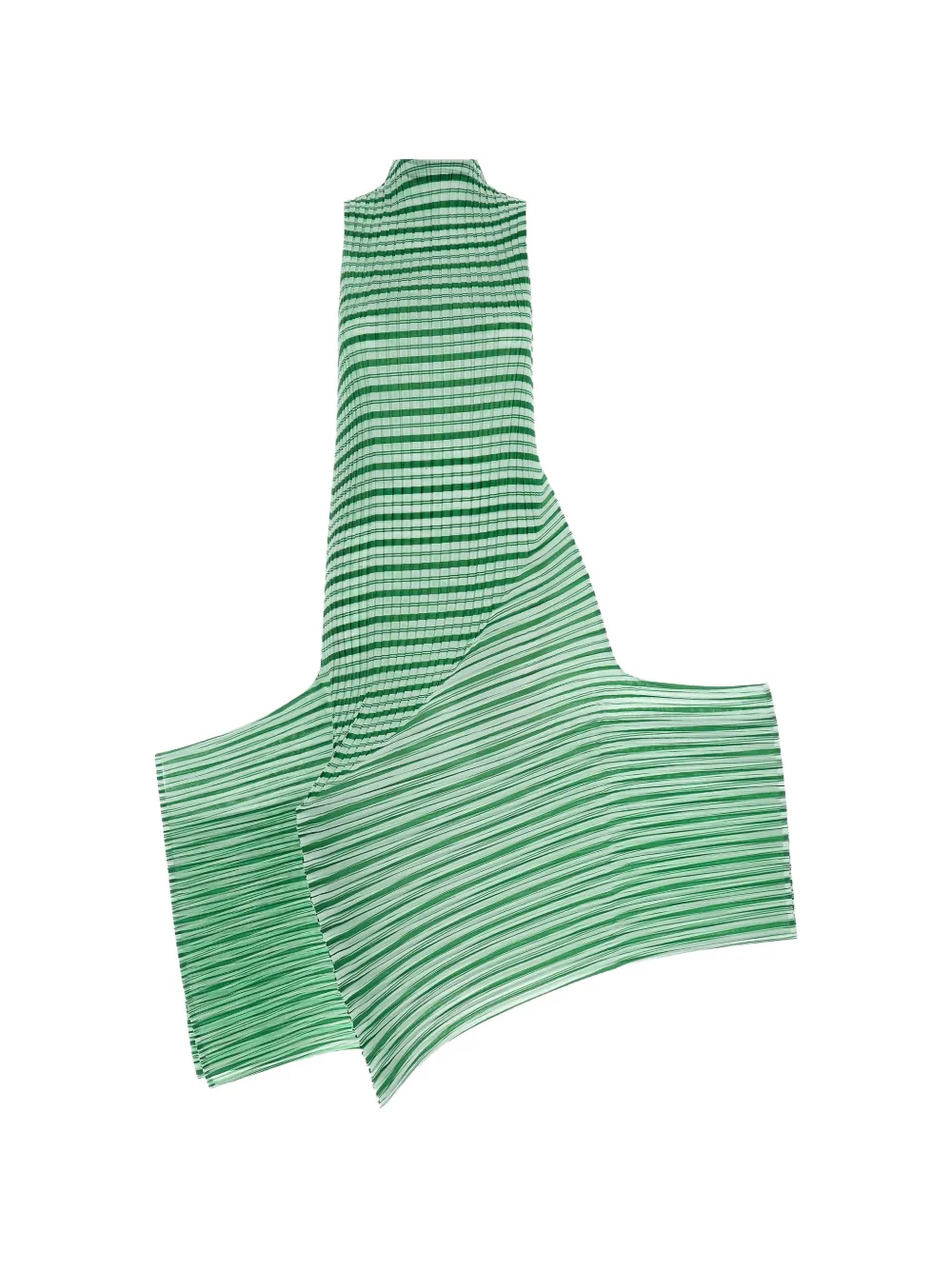 Issey Miyake striped pleated mini dress - Verde