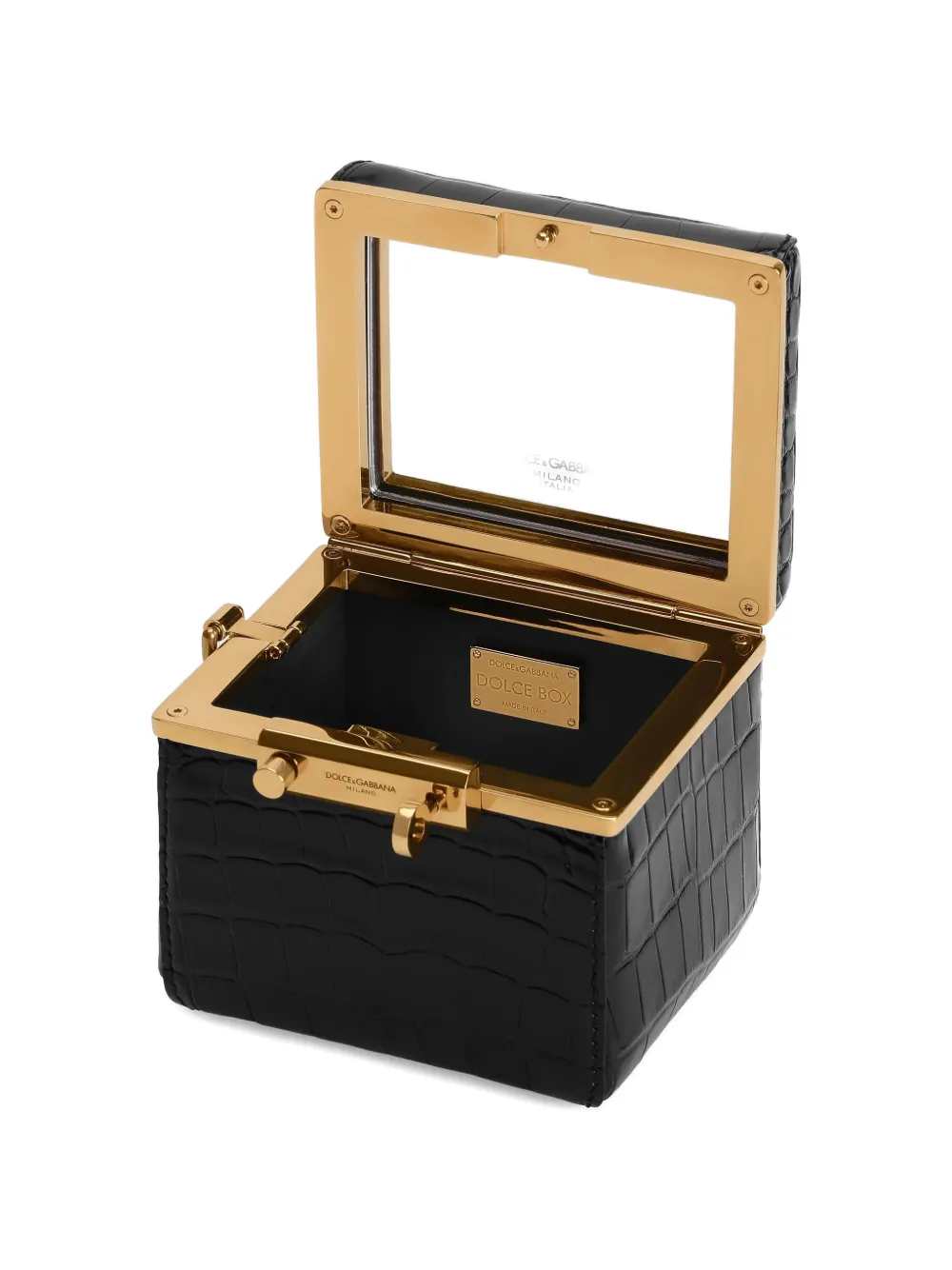 Dolce & Gabbana Eva make-up tas met krokodillen-reliëf Zwart