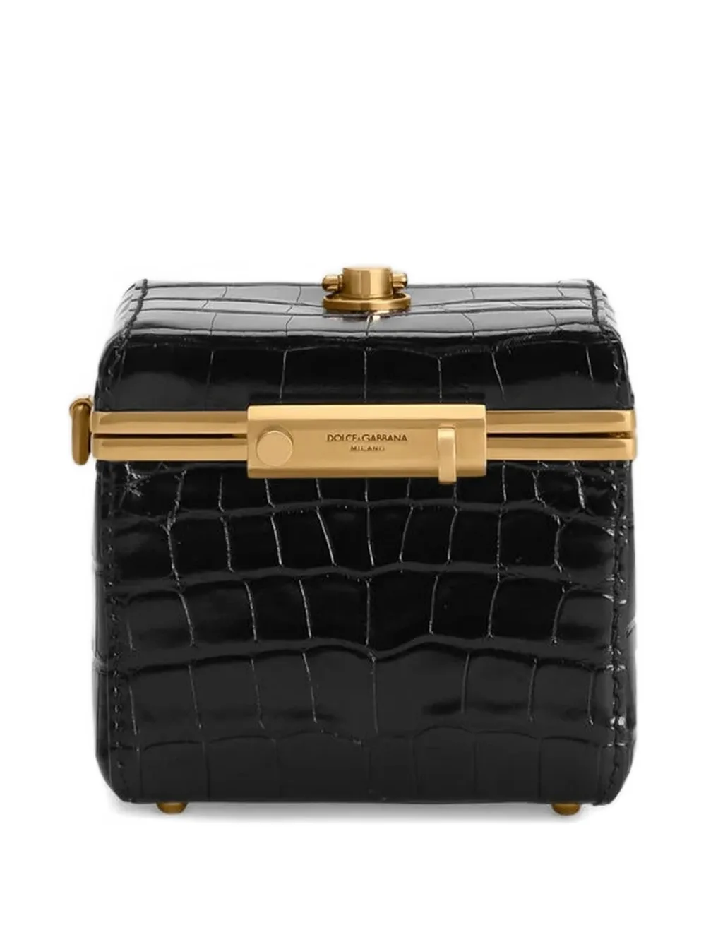 Dolce & Gabbana croc-effect top handle make up bag - Nero