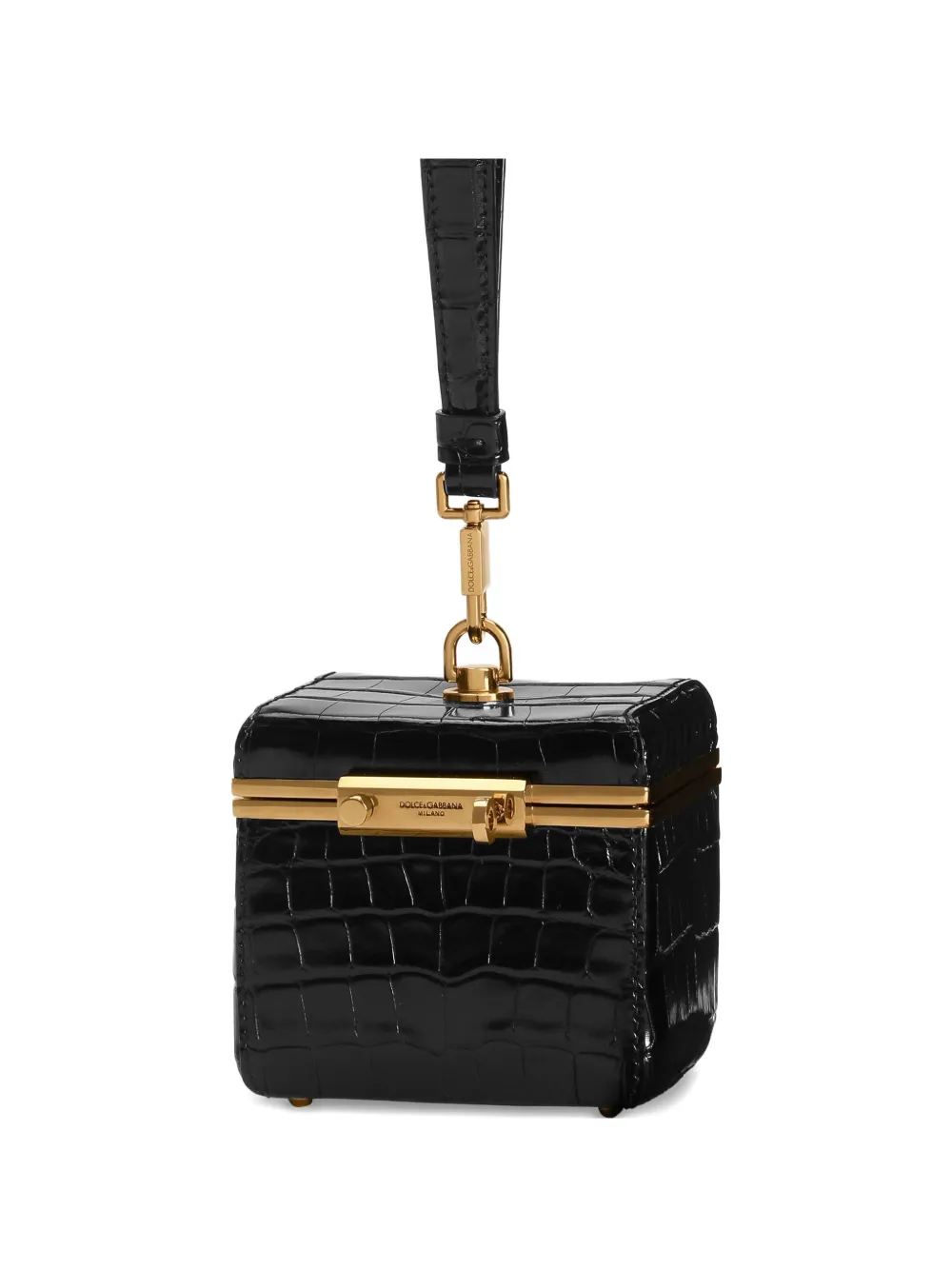 Dolce & Gabbana croc-effect top handle make up bag - Nero
