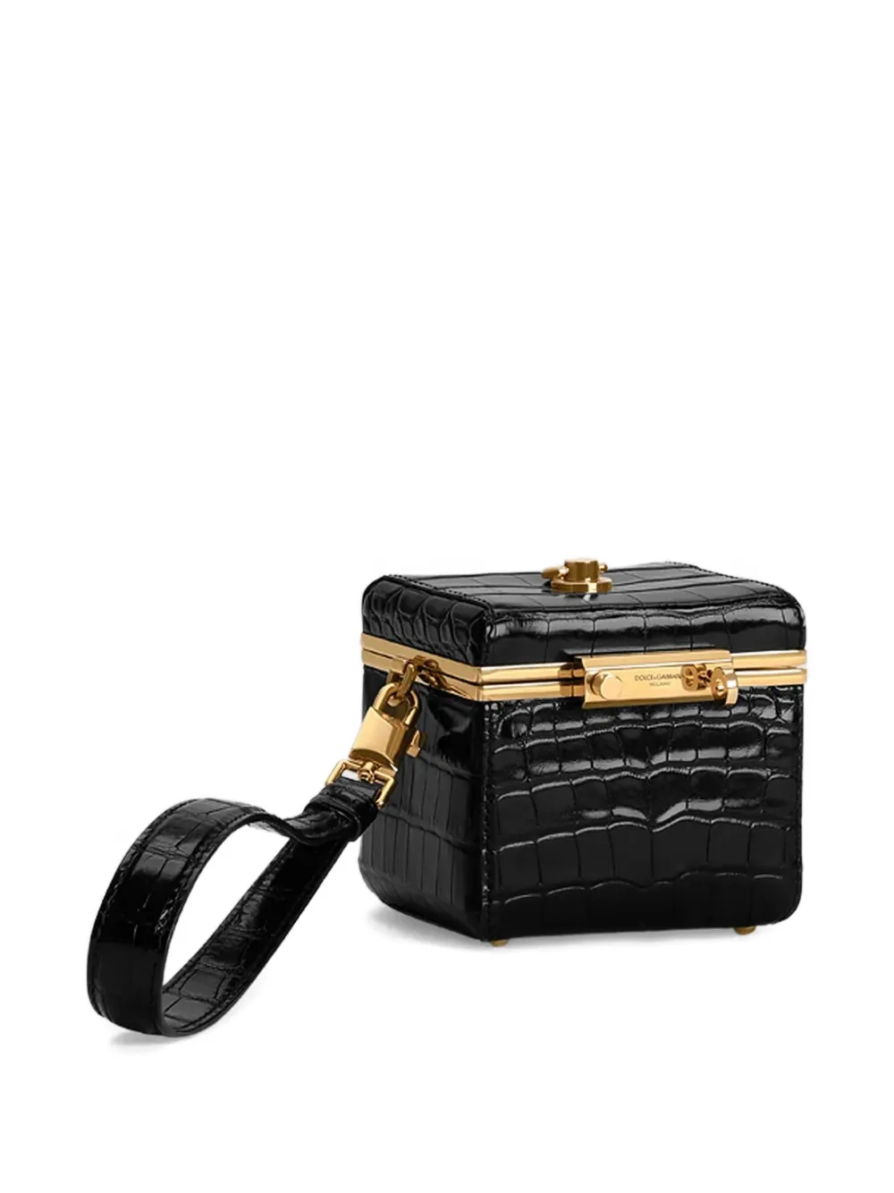 Dolce & Gabbana Eva make-up tas met krokodillen-reliëf Zwart
