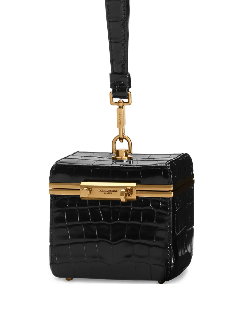 Dolce & Gabbana Eva make-up tas met krokodillen-reliëf Zwart