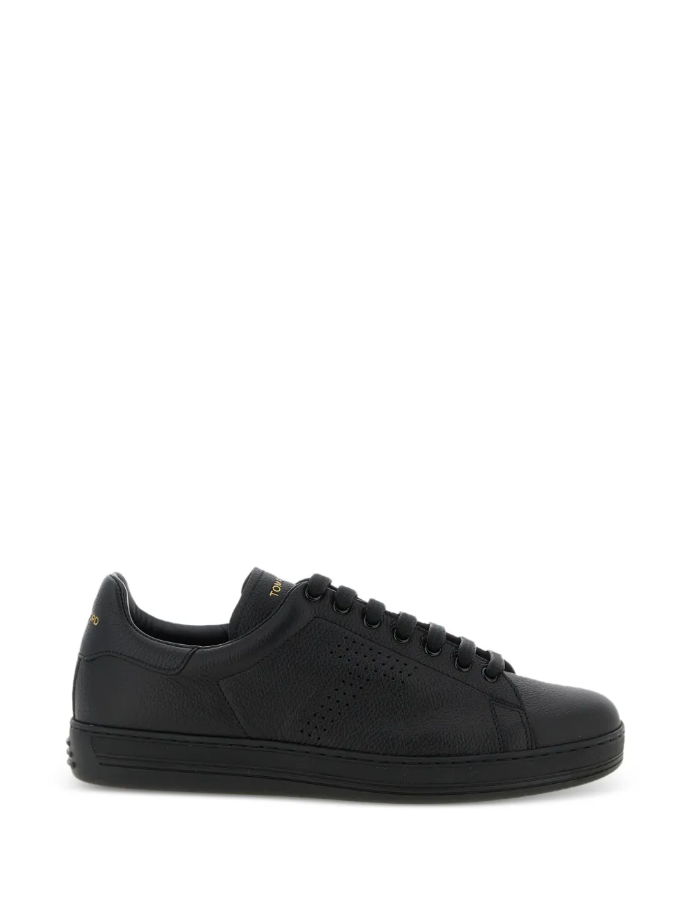TOM FORD perforated-logo leather sneakers - Nero