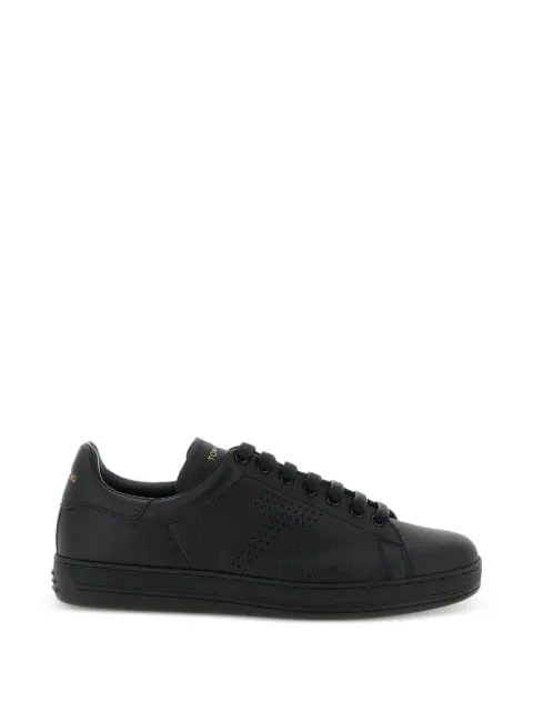 TOM FORD perforated-logo leather sneakers