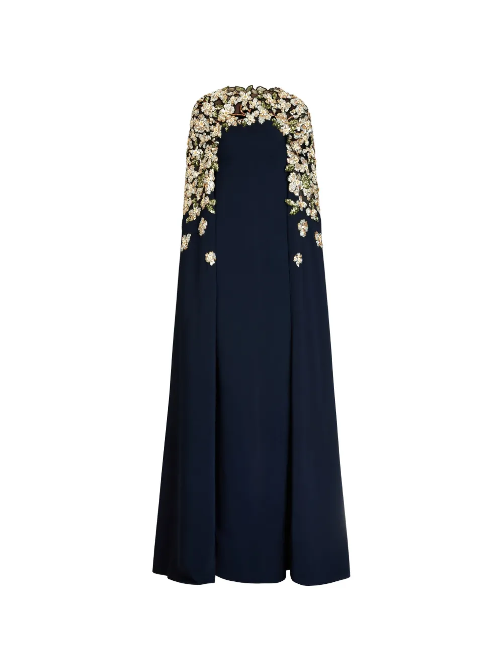 Oscar de la Renta floral sequin embroidered caftan - Blu