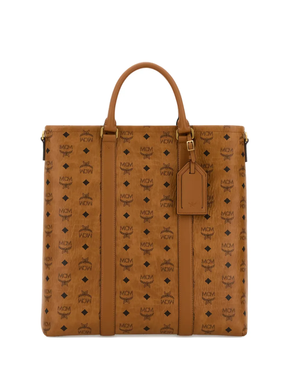 MCM Aren printed tote bag - Marrone