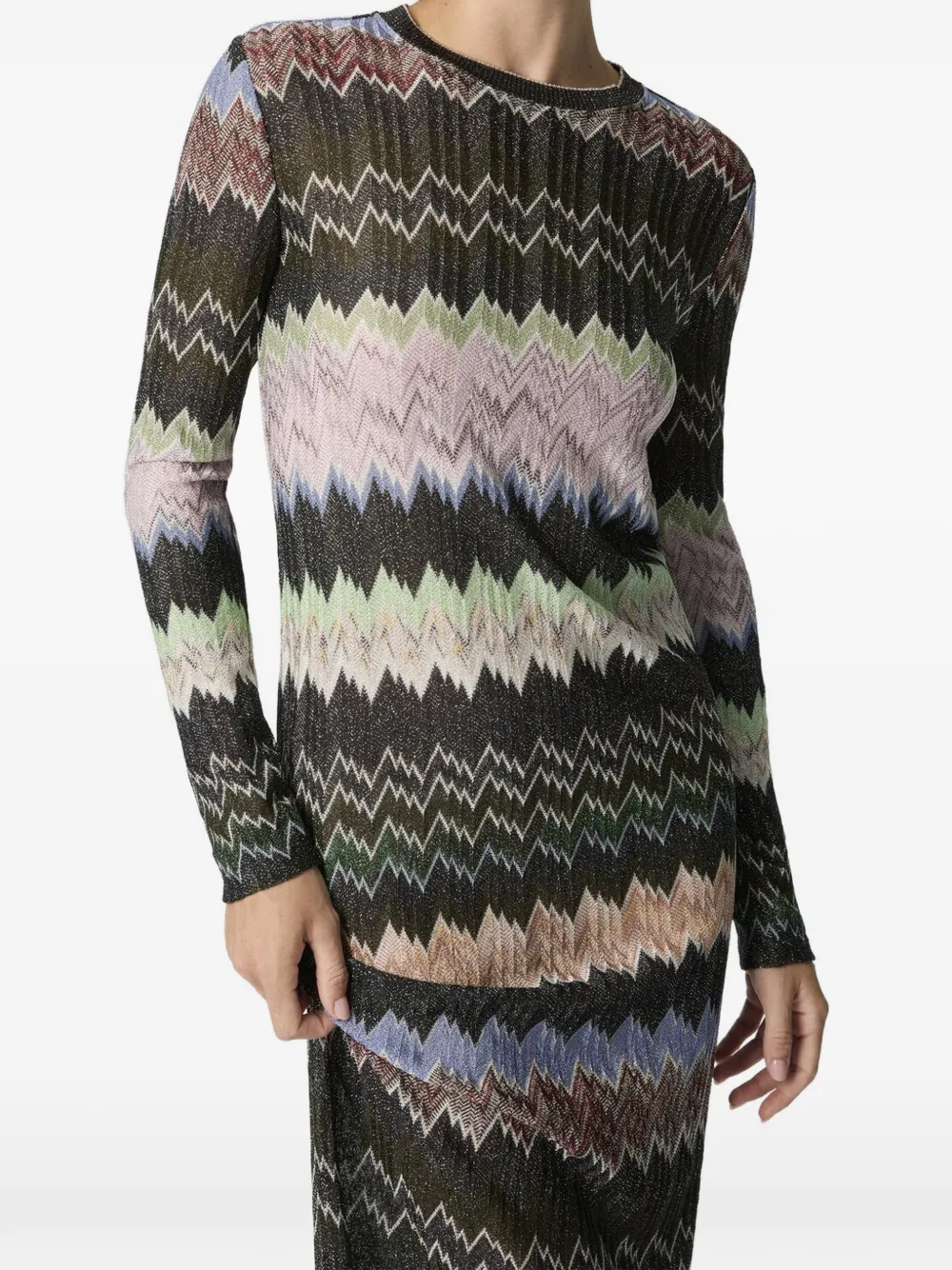 Missoni Jurk met zigzag-patroon Zwart