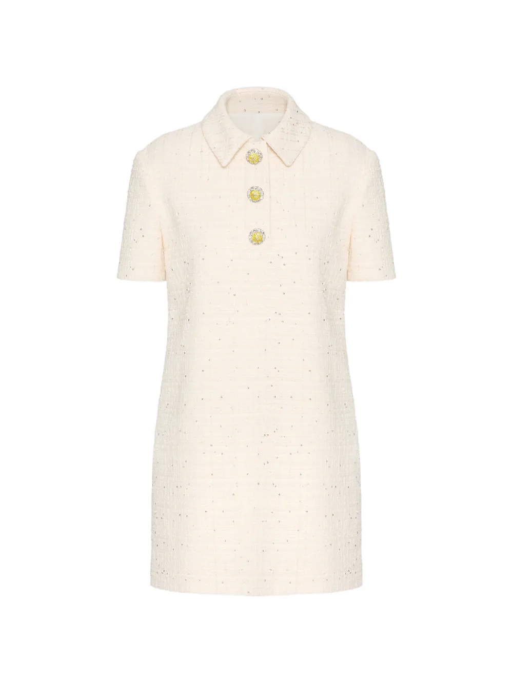Valentino Garavani silk tweed polo minidress - Neutrals