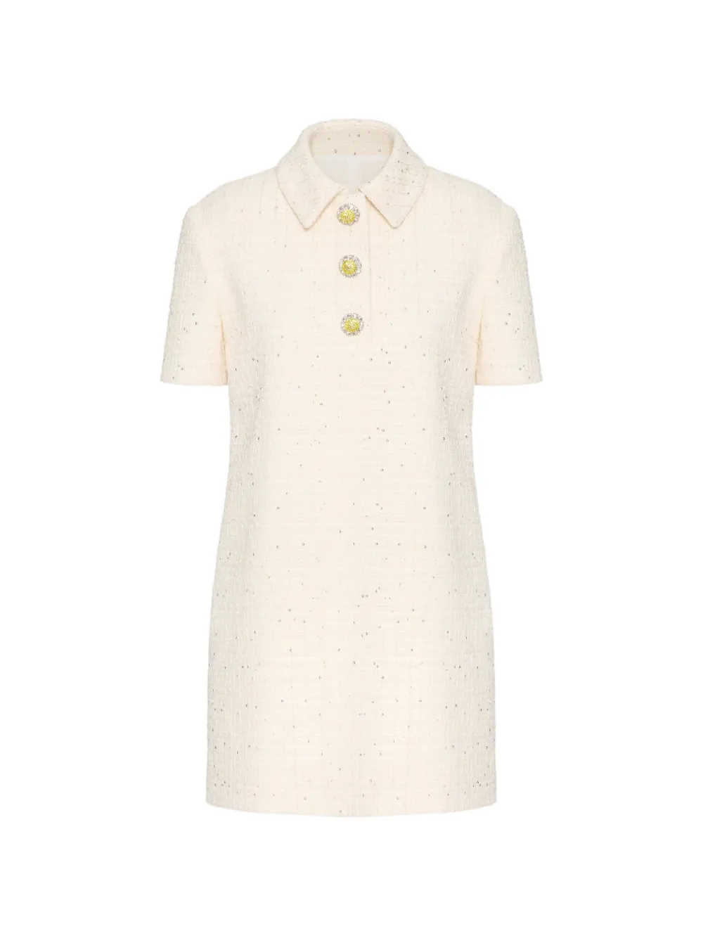 Valentino Garavani silk tweed polo minidress - Neutrals