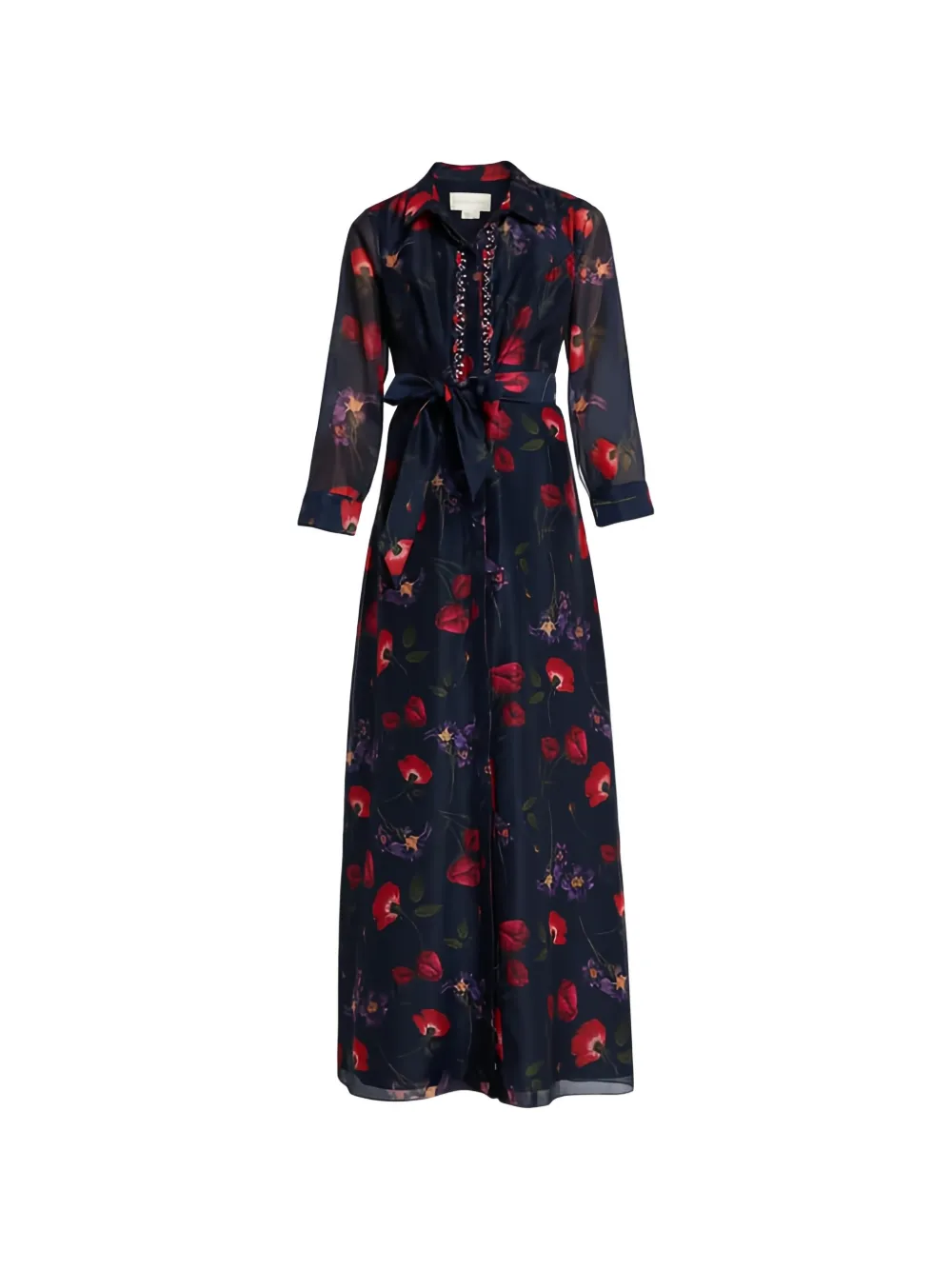Sachin & Babi Addison embellished floral-print maxi dress - Blu
