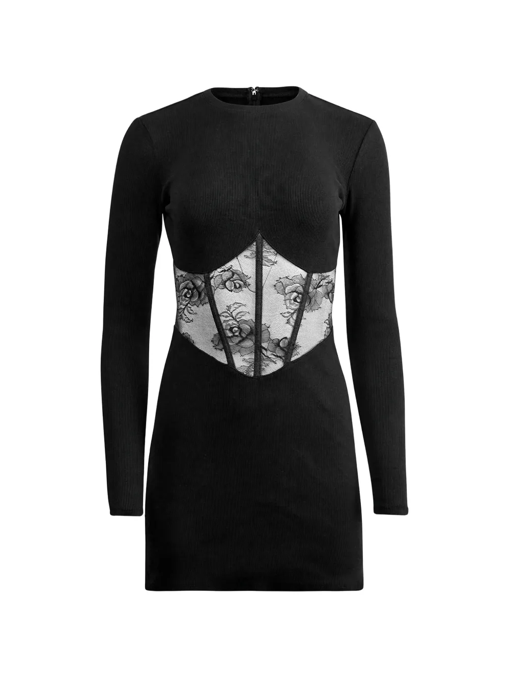 Fleur Du Mal bouquet-lace boned midi dress - Nero