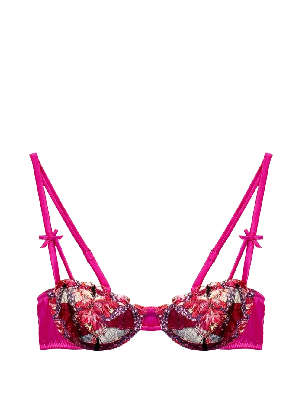 Fleur Du Mal butterfly embroidery balconette bra - Rosa