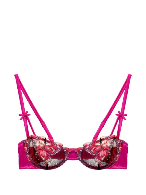 Fleur Du Mal butterfly embroidery balconette bra