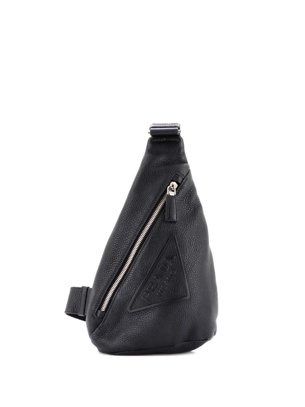 Prada Pre-Owned Triangle Logo Sling Bag Leather backpack - Nero