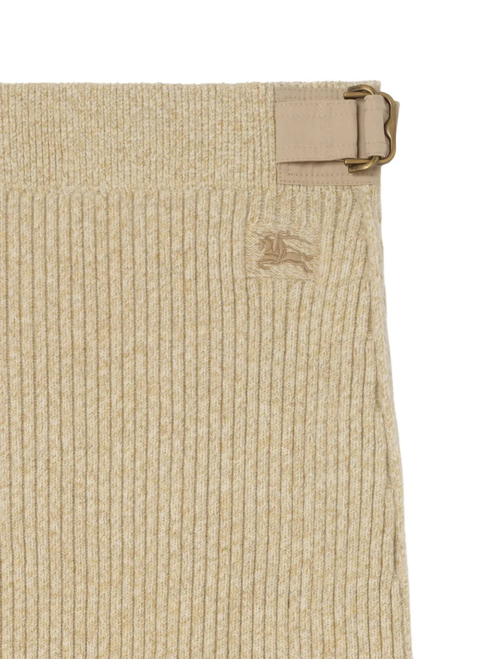  Burberry Ribbed Buckle-strap Mini Skirt - Neutrals 