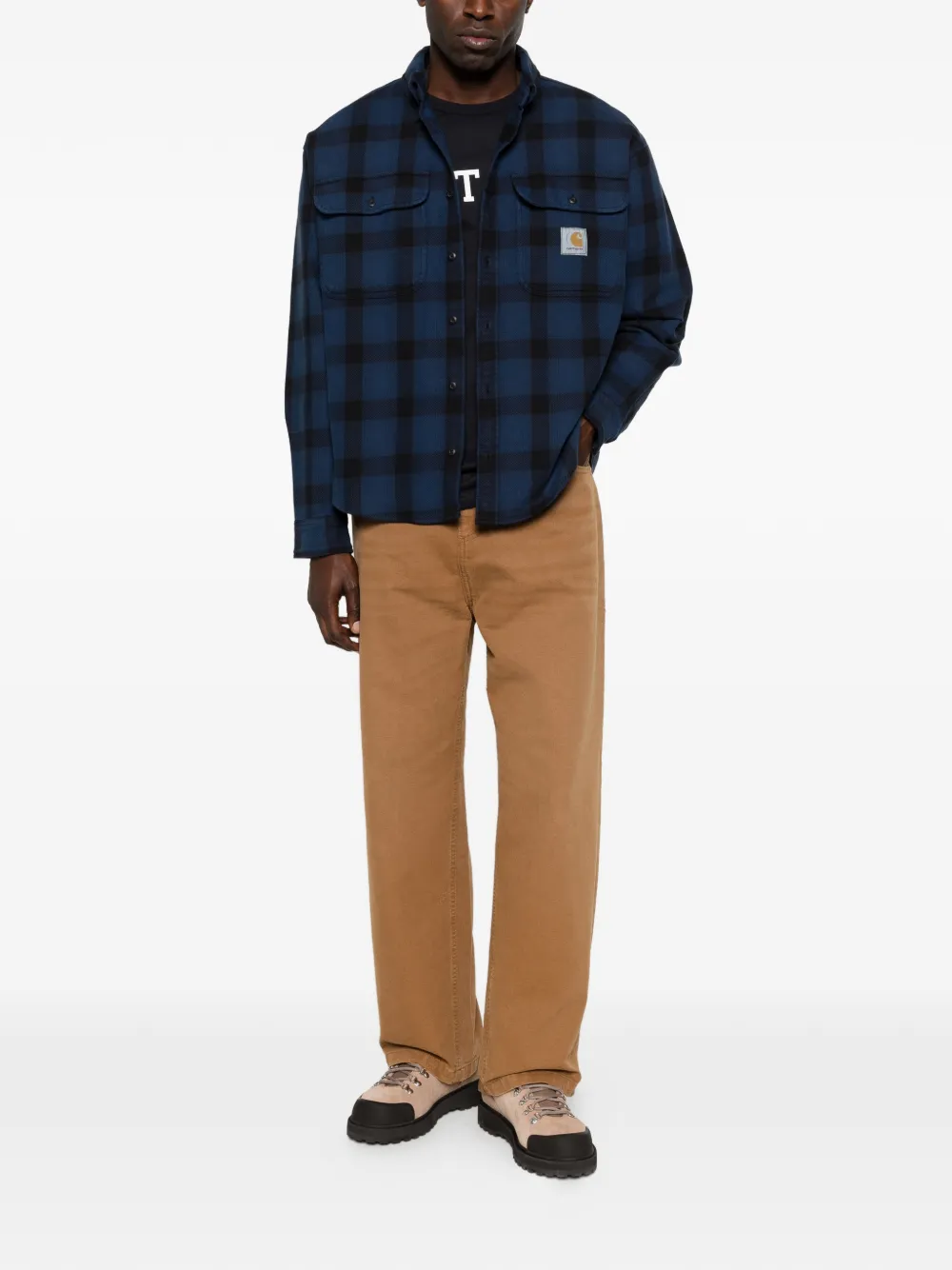 Carhartt WIP Geruit overhemd met klepzak Blauw