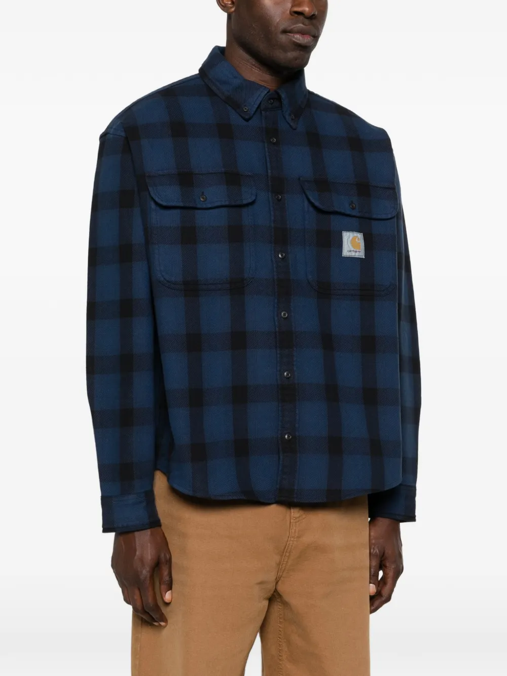 Carhartt WIP Geruit overhemd met klepzak Blauw