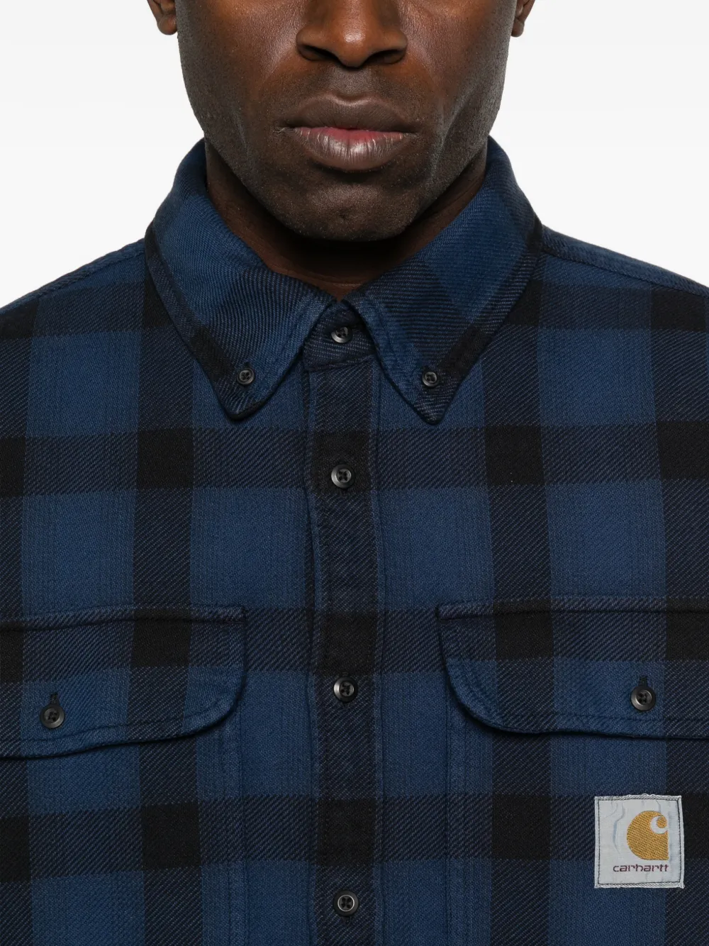 Carhartt WIP Geruit overhemd met klepzak Blauw