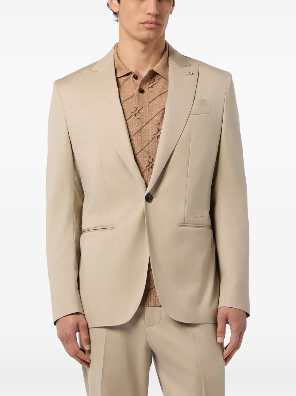 Billionaire Blazer met enkele rij knopen Beige