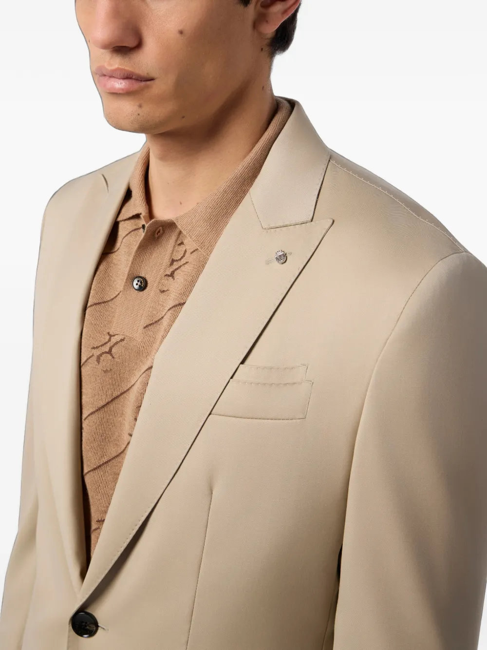 Billionaire Blazer met enkele rij knopen Beige