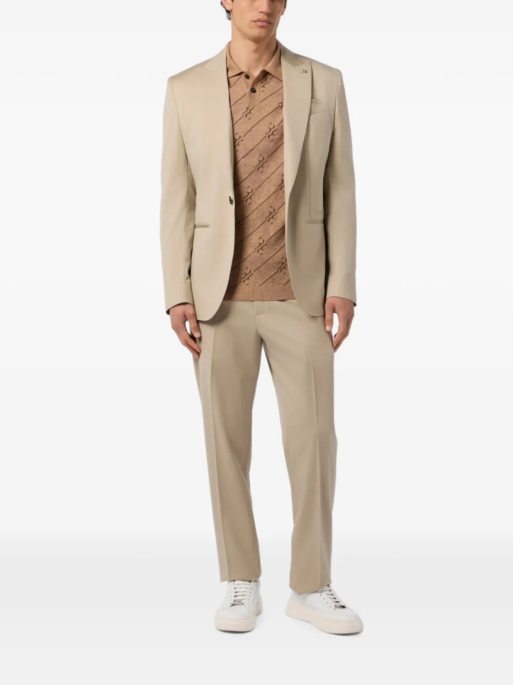 Billionaire Blazer met enkele rij knopen Beige