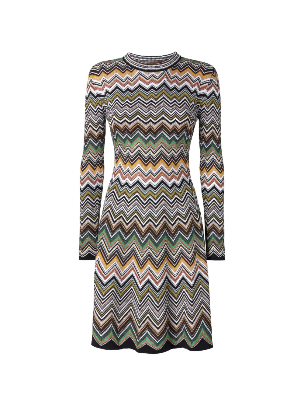Missoni zig-zag long-sleeve mini dress - Marrone