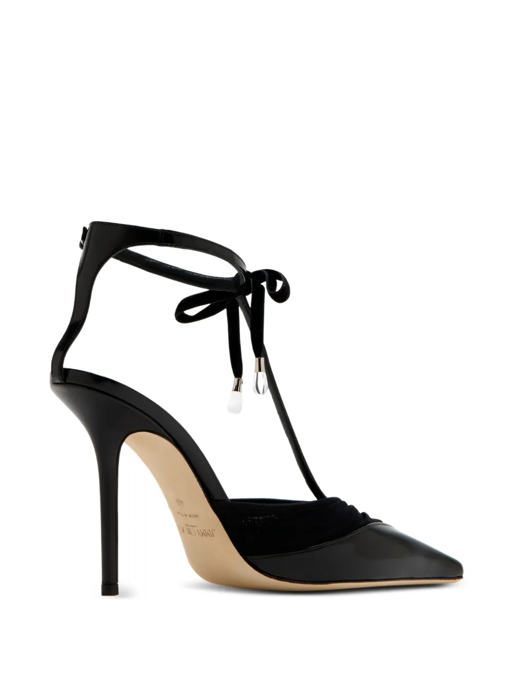 Jimmy Choo Afia 100 pumps met mesh bandje Zwart