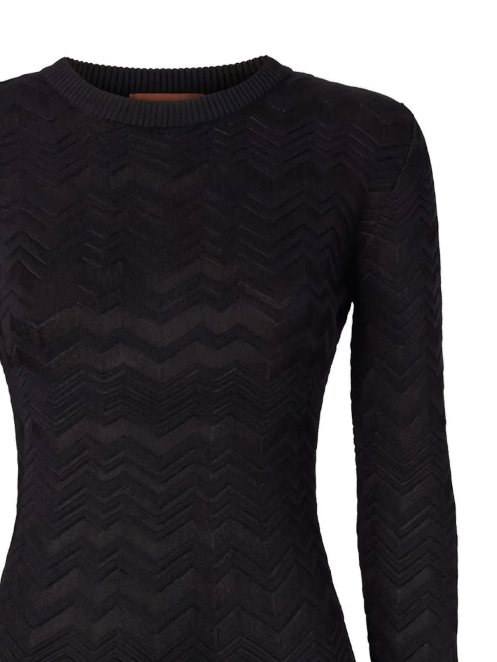 chevron long-sleeve mini dress