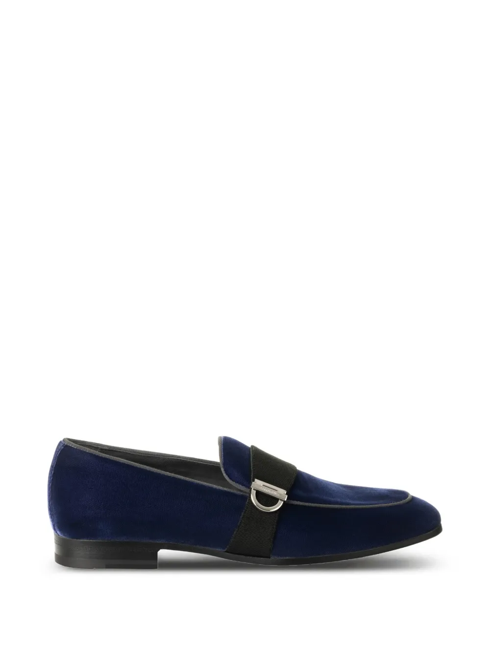 Ferragamo Gancini-detail velvet loafers - Blue