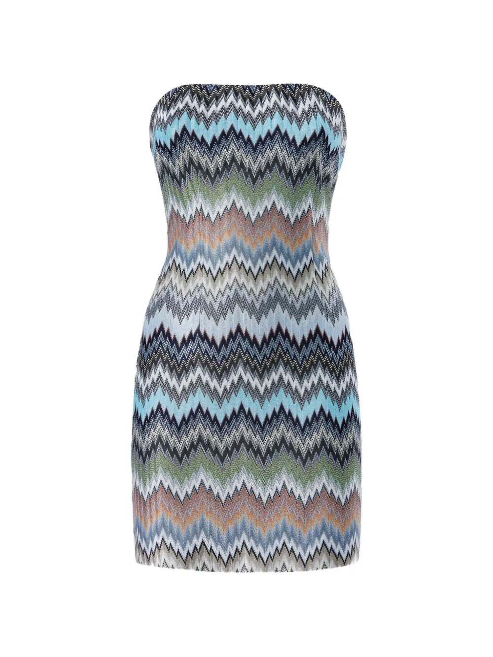 Missoni chevron strapless mini dress - Blu