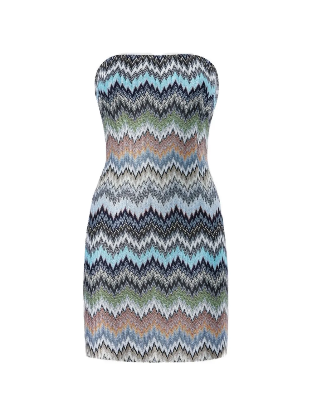 Missoni Strapless mini-jurk met chevron-streep Blauw