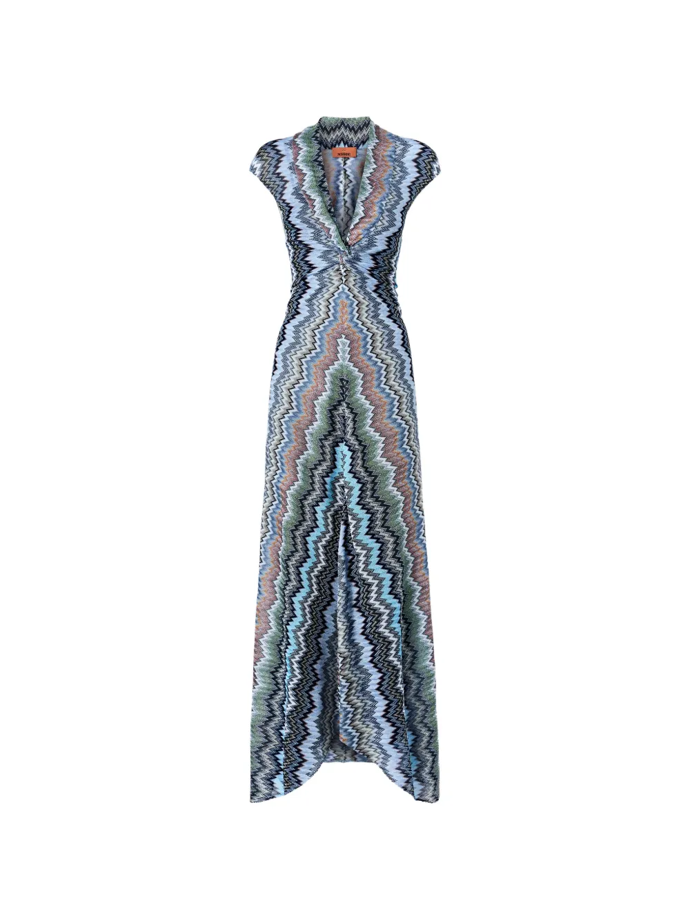 Missoni V-neck chevron maxi dress - Blu