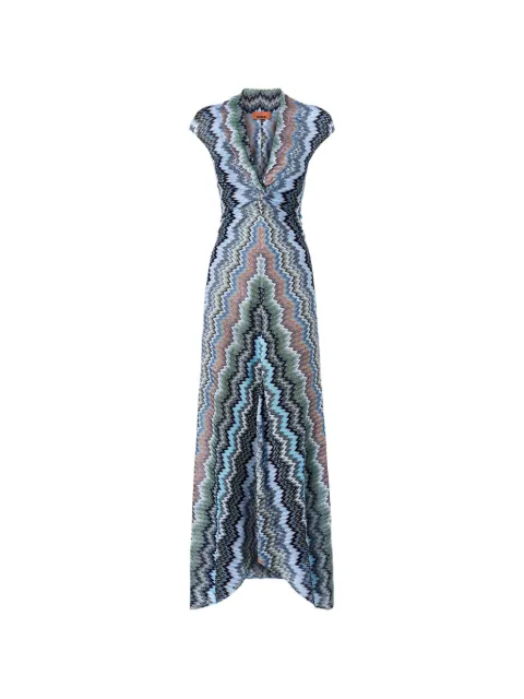 Missoni V-neck chevron maxi dress