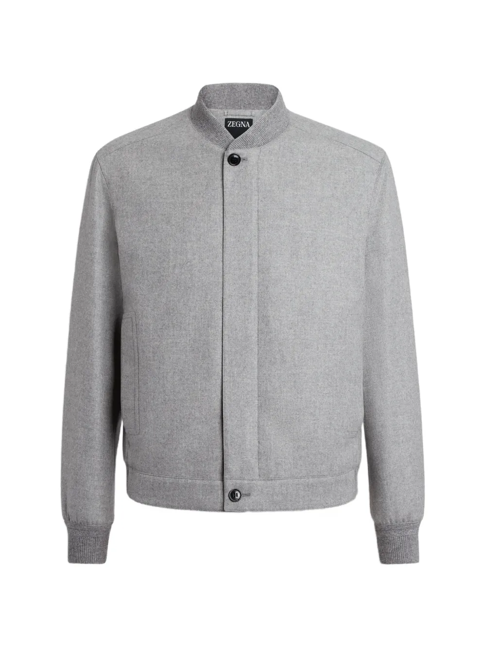 Zegna Oasi buttoned cashmere bomber jacket - Grigio