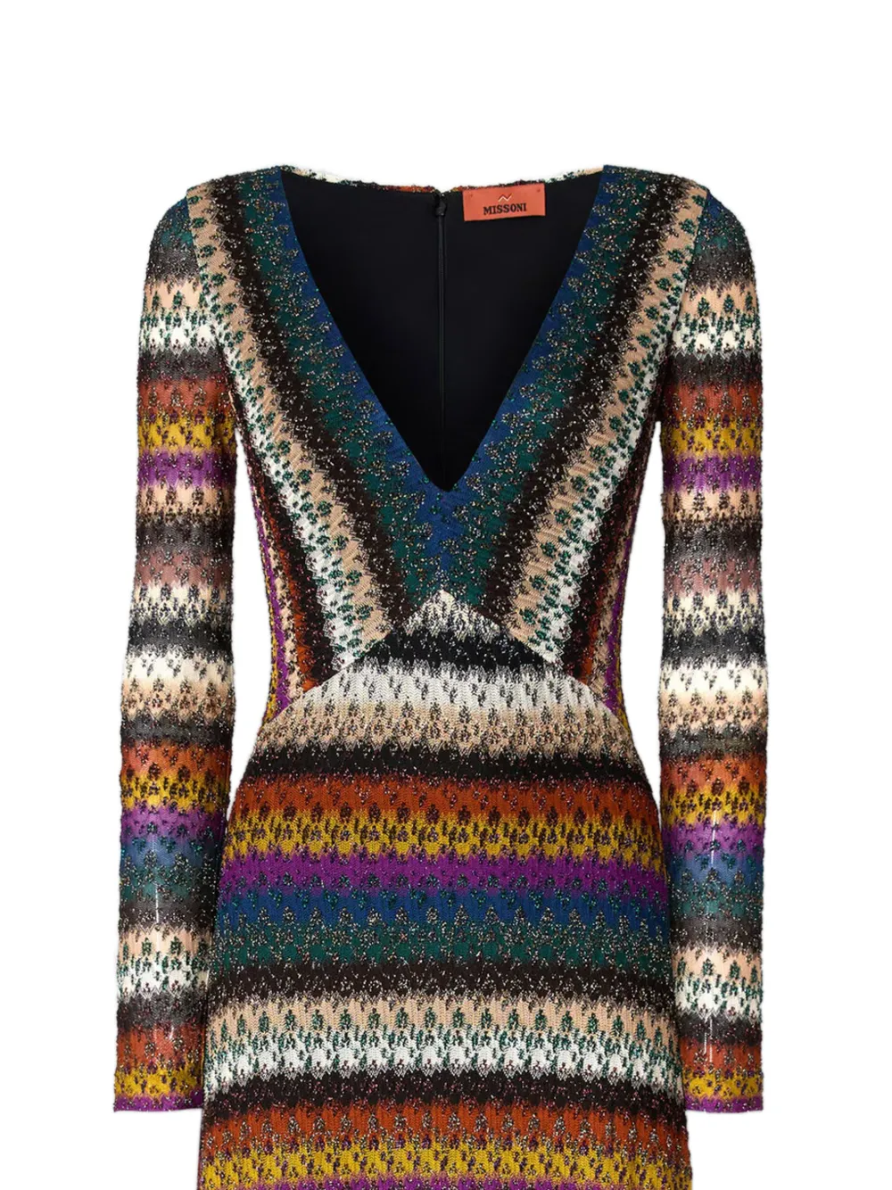  Missoni V-neck Patterned Maxi Dress - Brown 