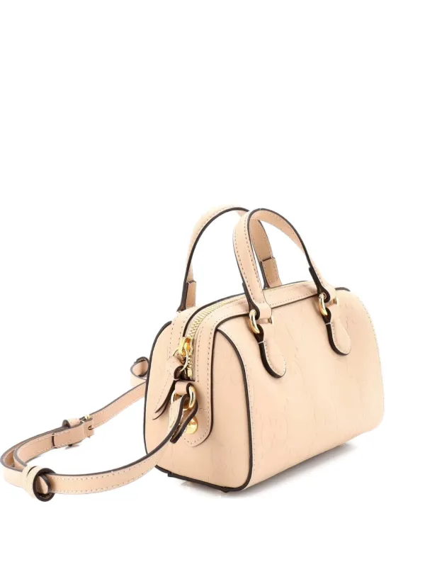 【GUCCI GGエンボス レザーハンドバッグ】 Gucci Pre-Owned コンバーチブル トップハンドル ジャンボ GGエンボス