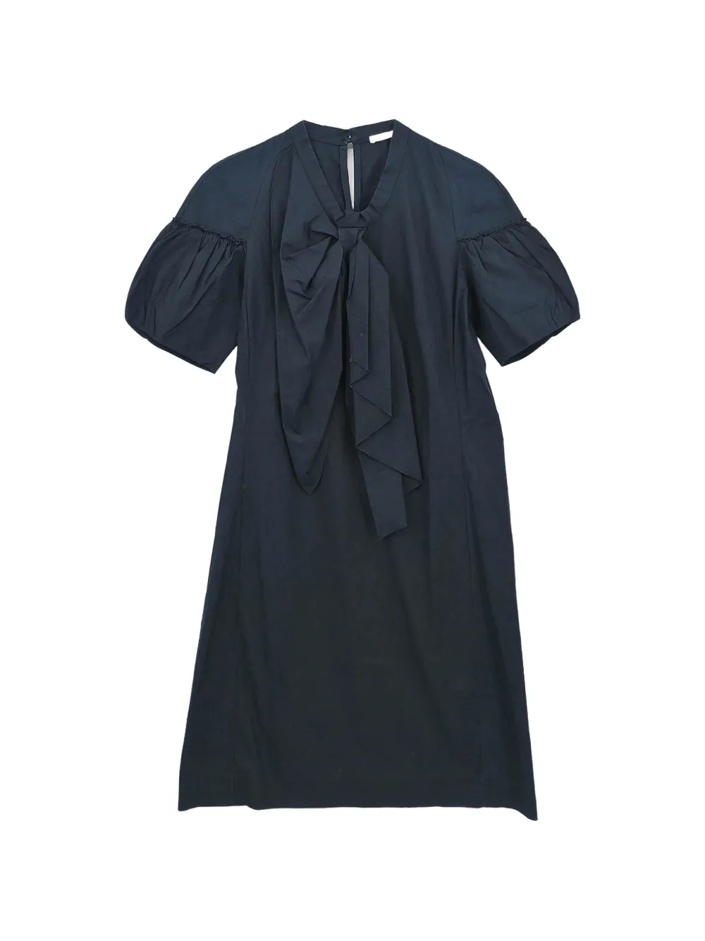 Miu Miu Pre-Owned robe mi-longue à manches bouffantes et col lavallière (années 1990-2000) - Noir