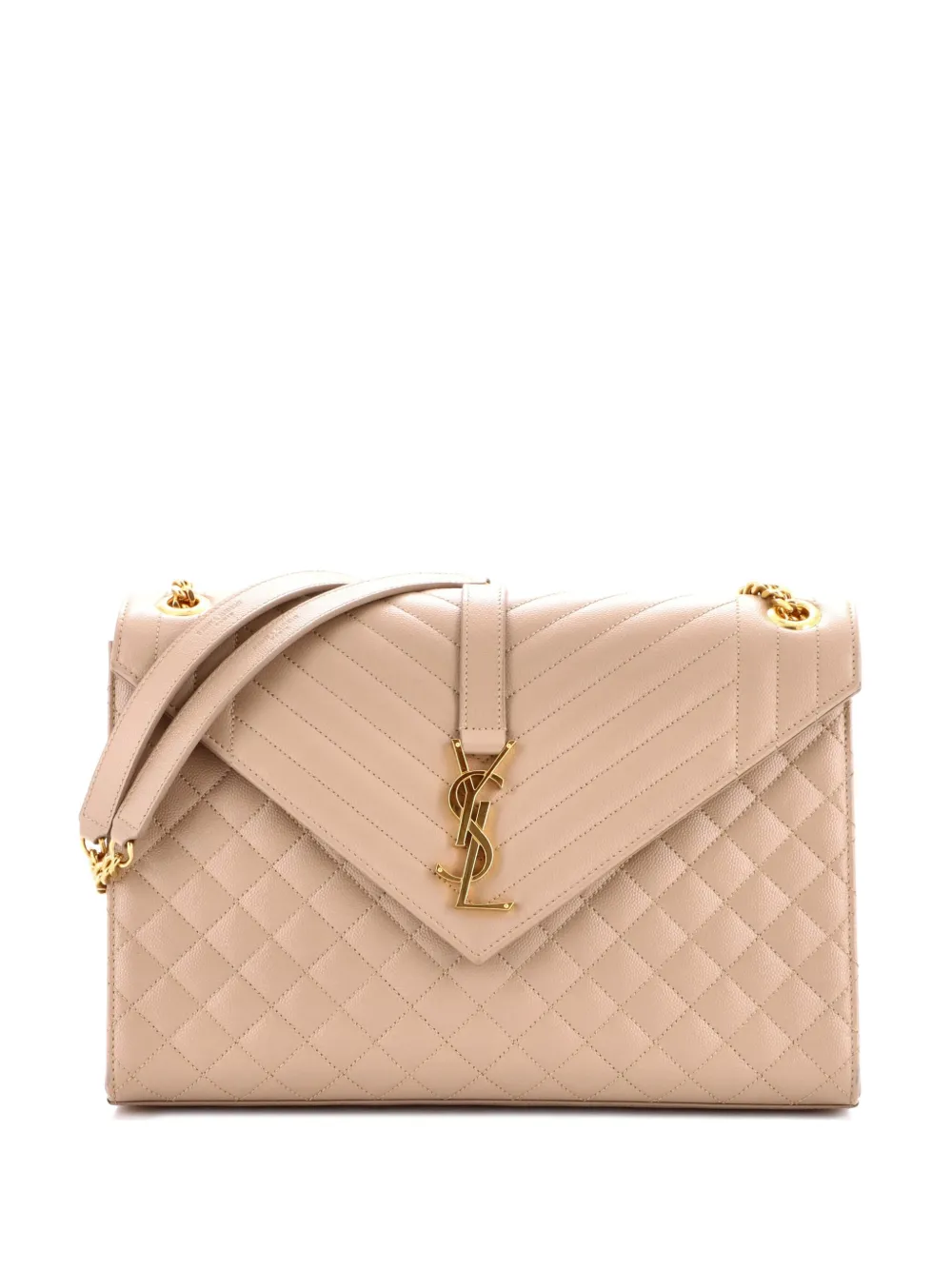 Saint Laurent Pre-Owned Classic Monogram Envelope Satchel Mixed Matelasse Leather Large shoulder bag - Toni neutri