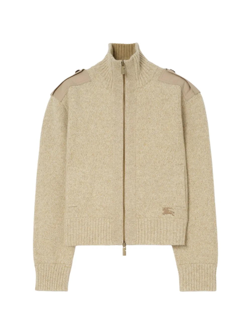 Burberry funnel-neck embroidered cardigan - Toni neutri