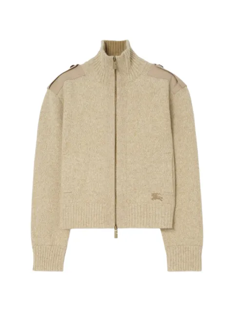 Burberry funnel-neck embroidered cardigan