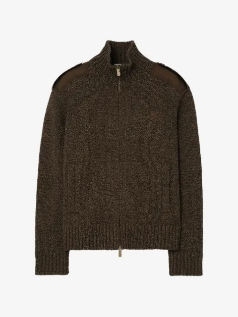 Burberry funnel-neck epaulettes cardigan