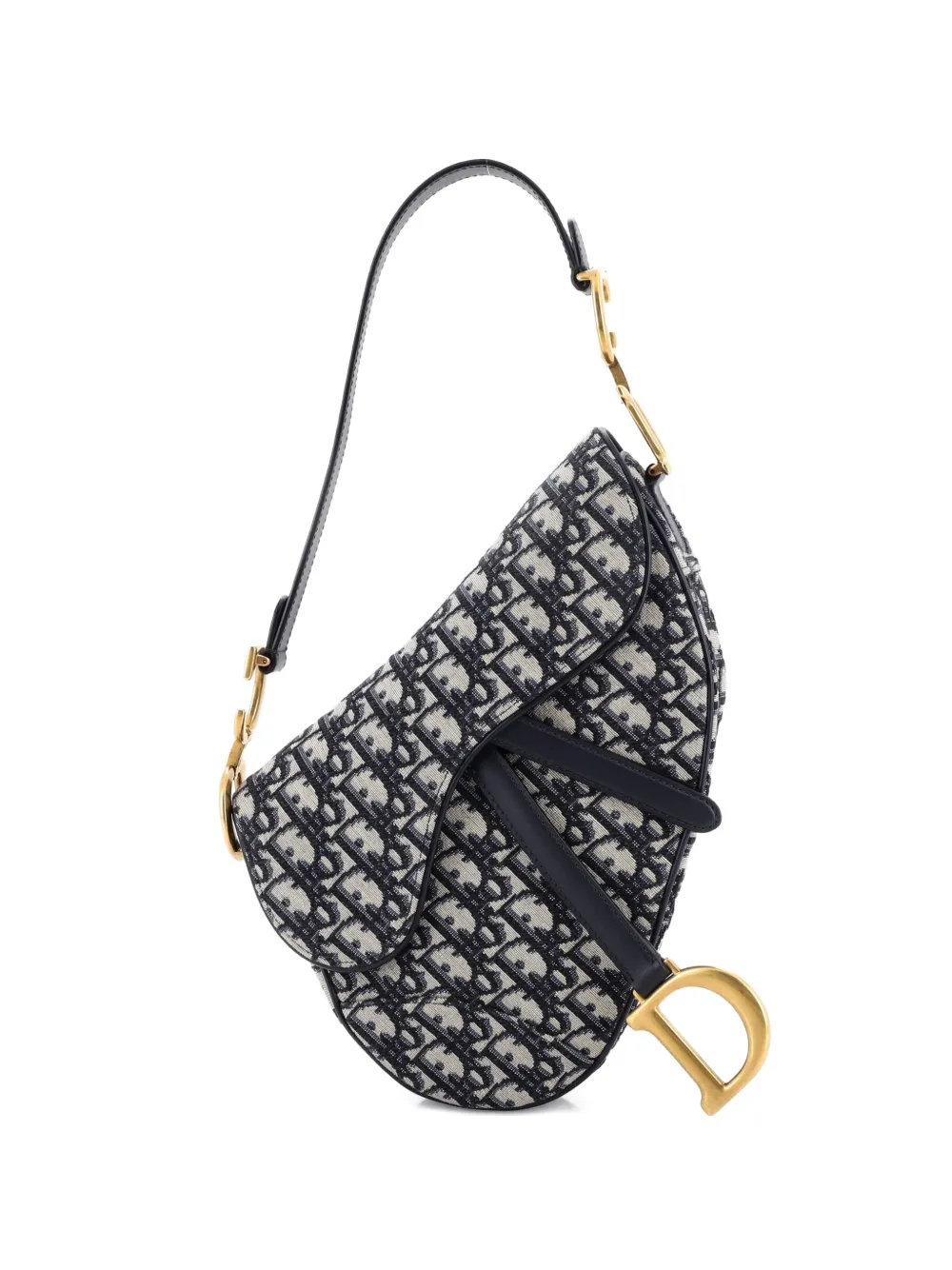 Christian Dior Pre-Owned Saddle Handbag Oblique Canvas Medium shoulder bag - Blu