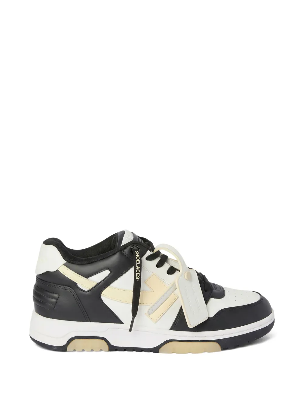 Off-White lace-up branded heel sneakers Zwart