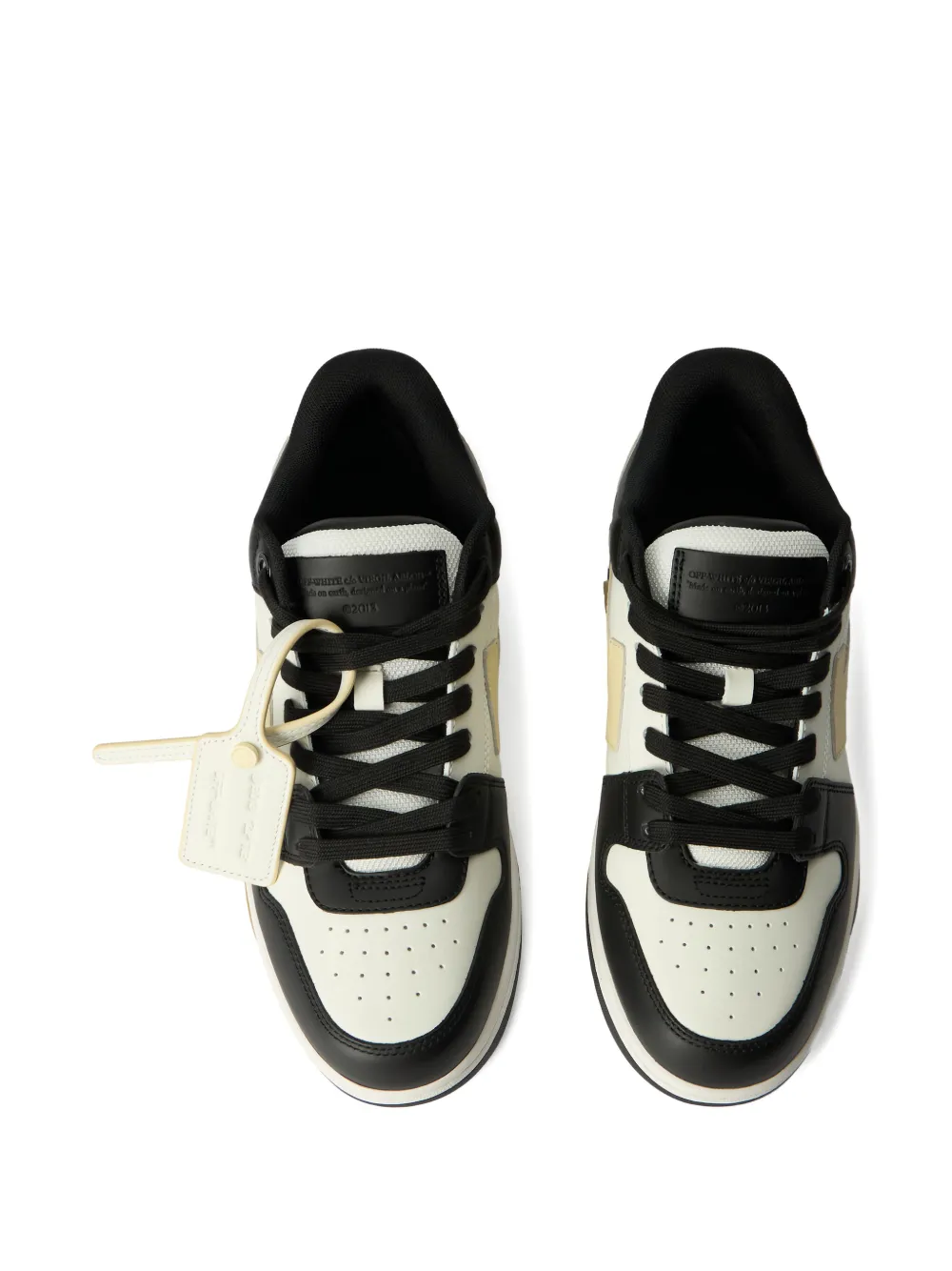 Off-White lace-up branded heel sneakers Zwart