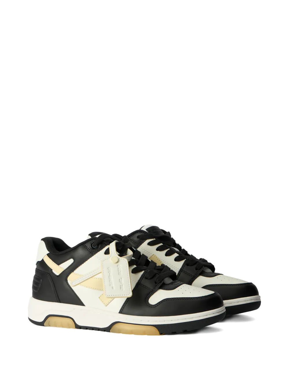 Off-White lace-up branded heel sneakers Zwart