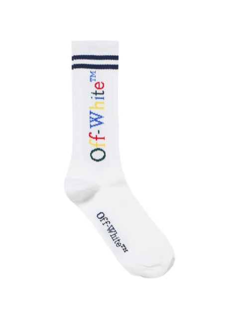 Off-White Kids ribbed logo long socks