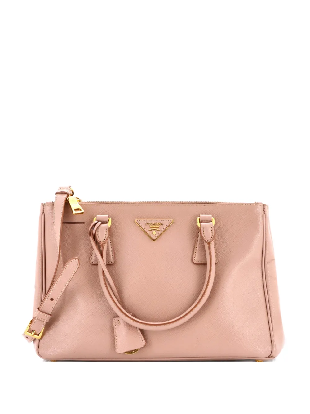 Prada Pre-Owned Double Zip Lux Saffiano Leather Medium tote bag - Toni neutri