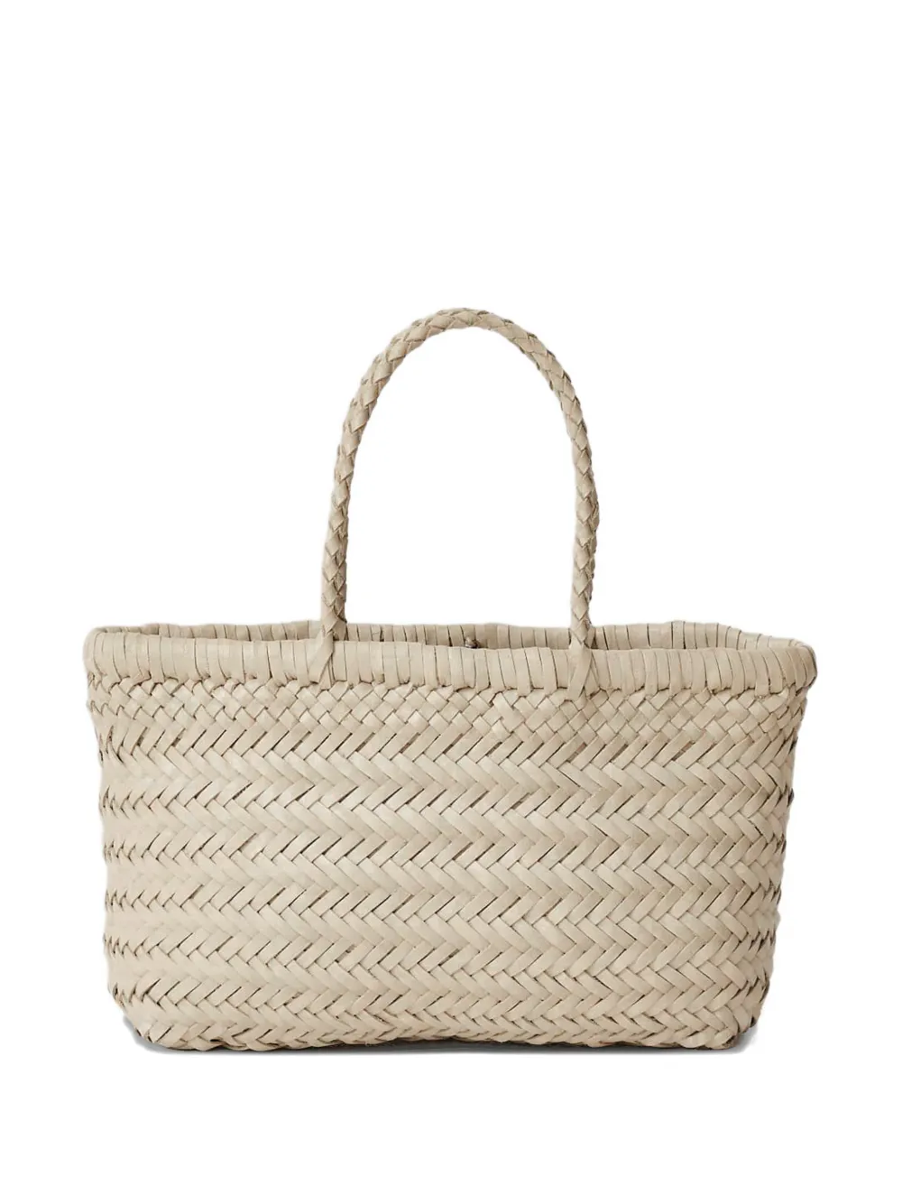 DRAGON DIFFUSION braided handle woven tote bag - Toni neutri